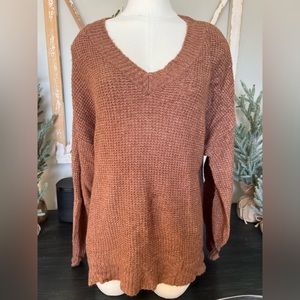 Waffle knit soft sweater